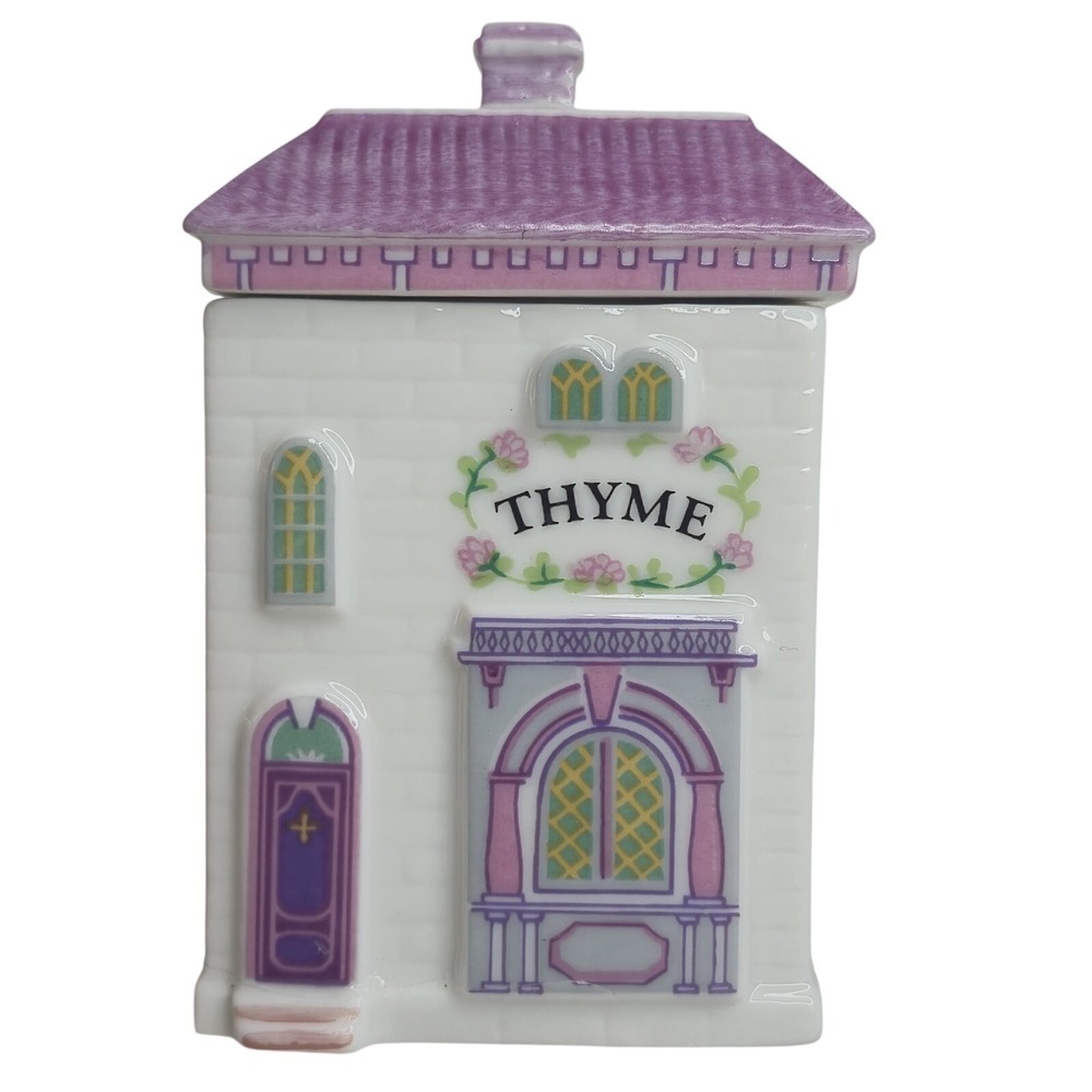 Lenox Spice Village Thyme Porcelain House Jar 1989 Spice Container READ